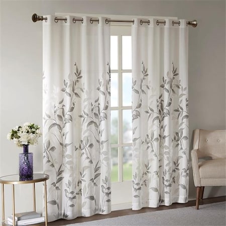Madison Park Madison Park MP40-4609 50 x 84 in. Cecily Burnout Printed Window Panel - Grey MP40-4609